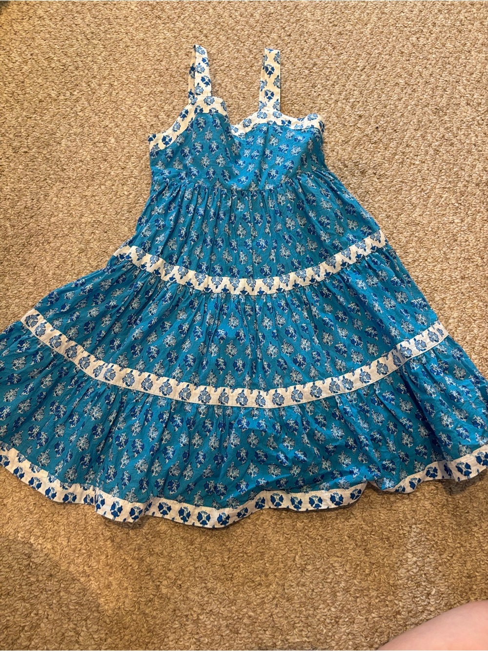 J. Crew Bright Blue Floral Sundress